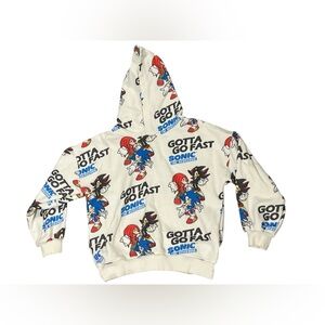 Sonic and knuckles all over print hoodie sweatshirt size 8-9
